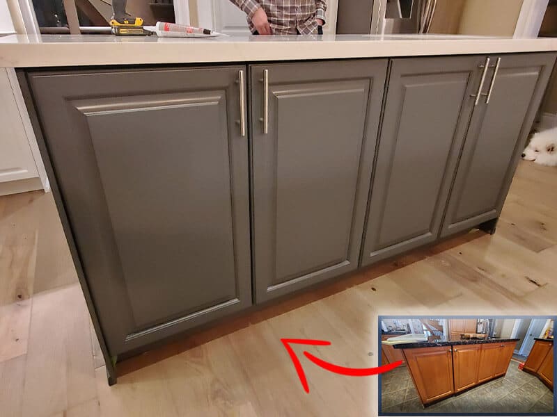 Painting Kitchen Island Gray White Cabinets Vaughan